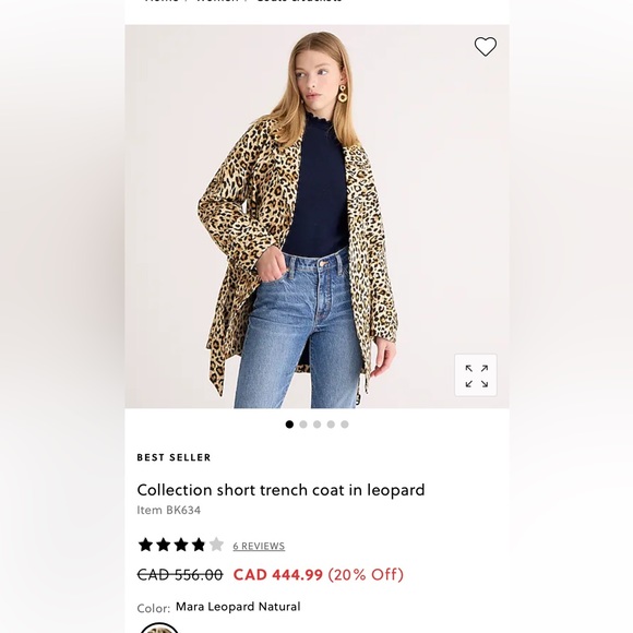 NWOT leopard print trench coat - Picture 2 of 6